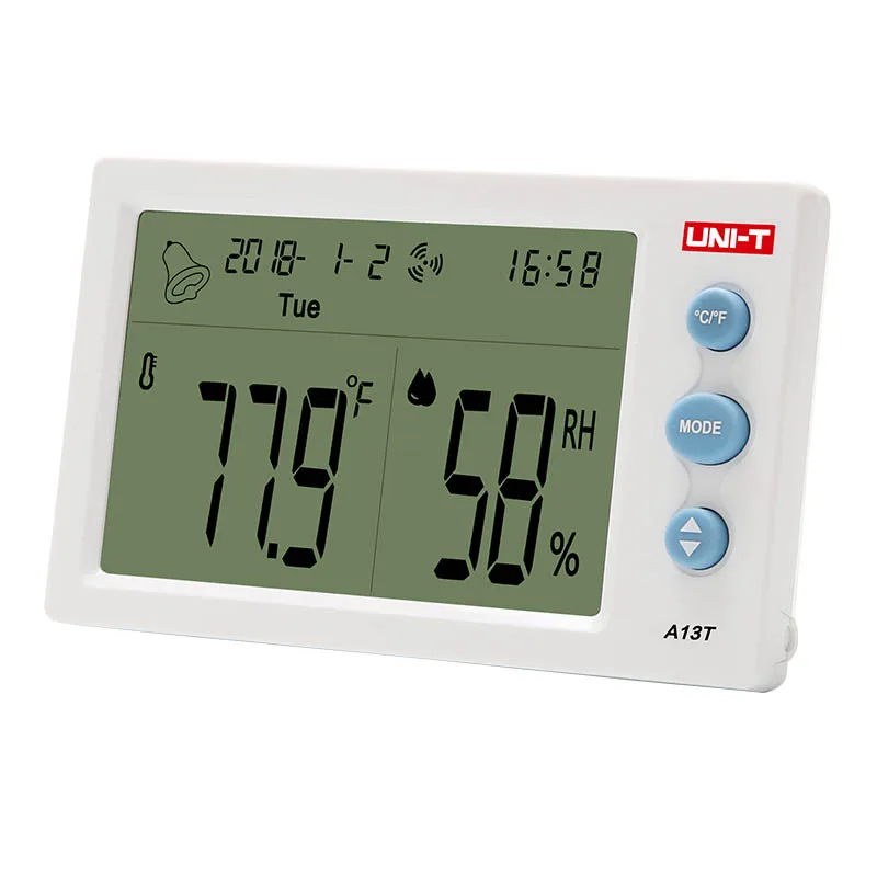 VIENETO A13T Temperatūros Drėgmės Matuoklis; Patalpų temperatūros ir drėgmės lentelė, laiko/datos/savaitę/temperatūros drėgmės ekranas