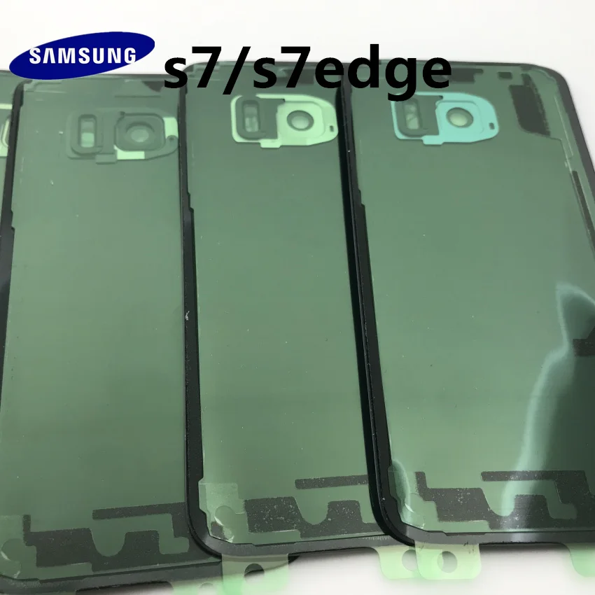 Originalo Stiklo SAMSUNG Galaxy S7 G930 S7 krašto G935 Atgal Baterijos Dangtelis Durys Galinis Korpusas Atveju Pakeitimas + klijuojamas Lipdukas