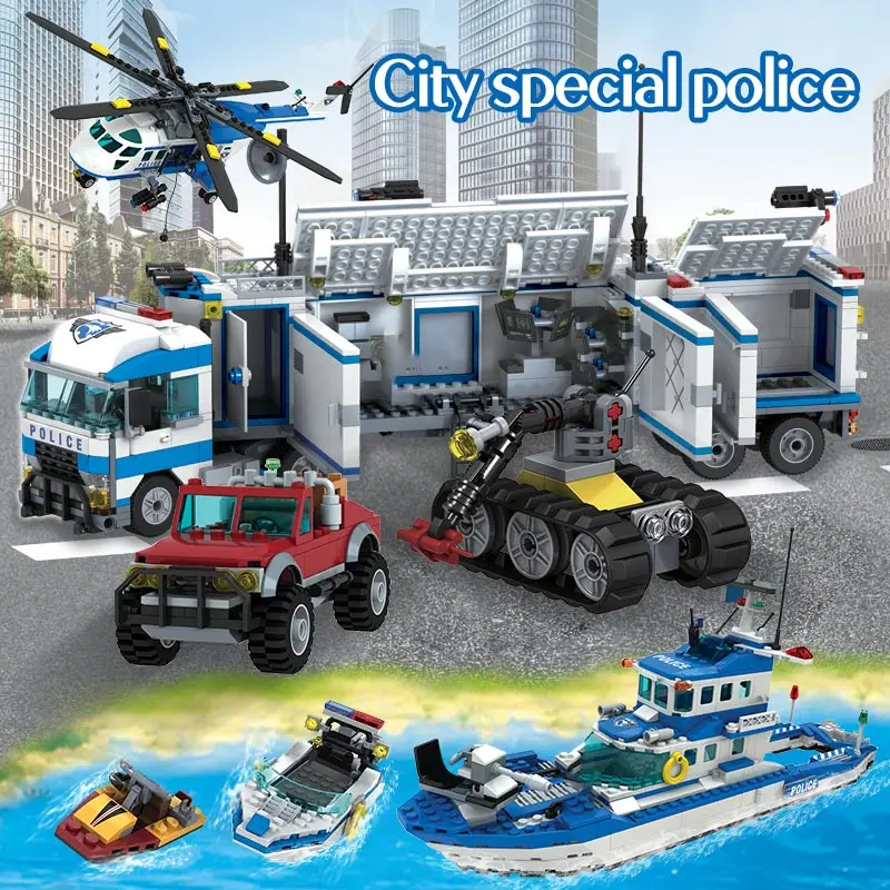 SWAT Kovos Sraigtasparnis Karo Laivų Statyba Blokai Miesto Policijos Stotis Techniniai Automobilių Duomenys Plytų Žaislai Vaikams