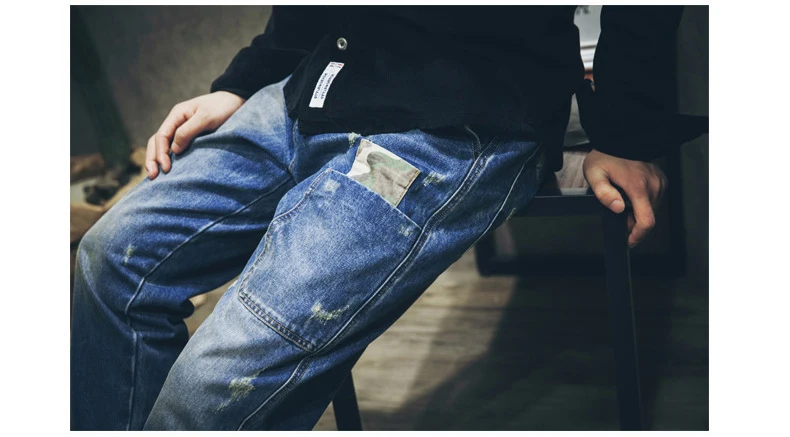 Mwxsd prekės vyrų Haremas džinsai, kelnės mažų kojų vyrų banga ženklo džinsus vyrų jaunimo Japonijos laisvas kelnes plius dydis M-4xl