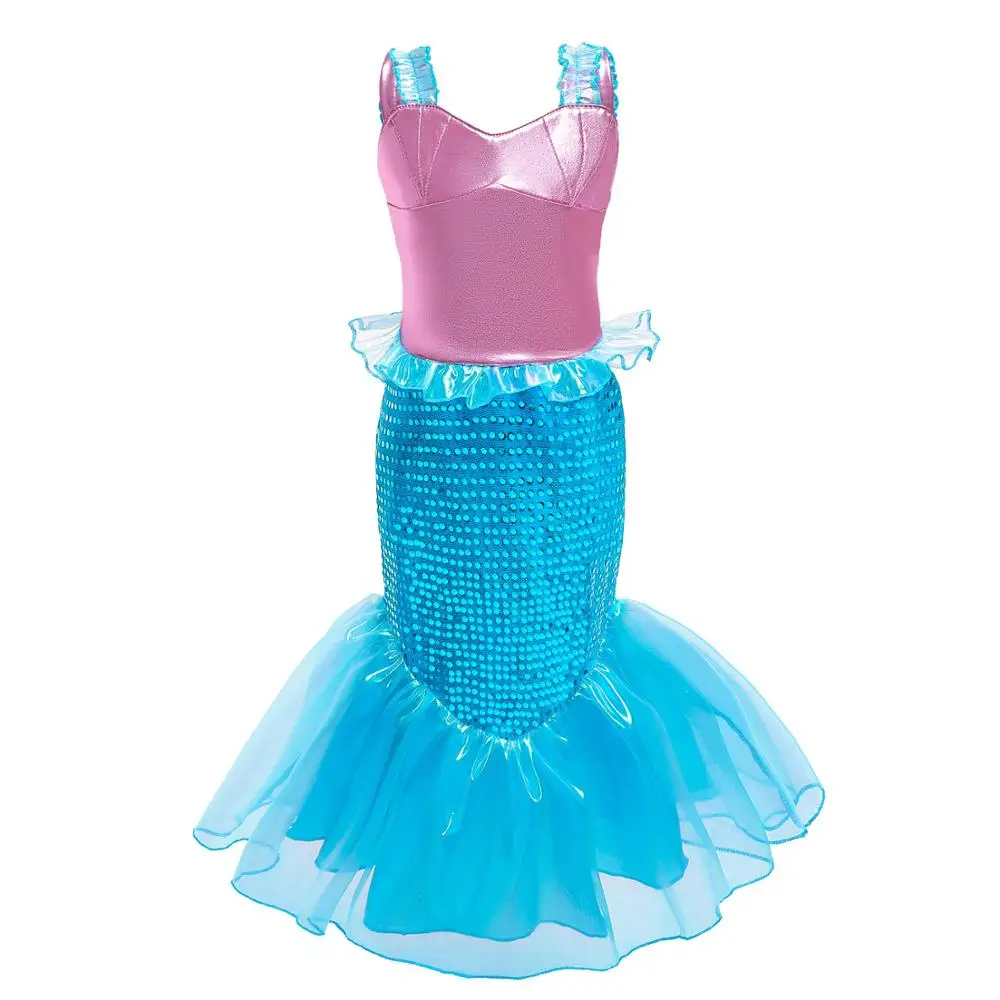 Undinė Cosplay Kostiumas mergaitėms sudaro šalies drabužių vaikams helovinas princesė arielis suknelė przybornik vaikų Mermaid Dress