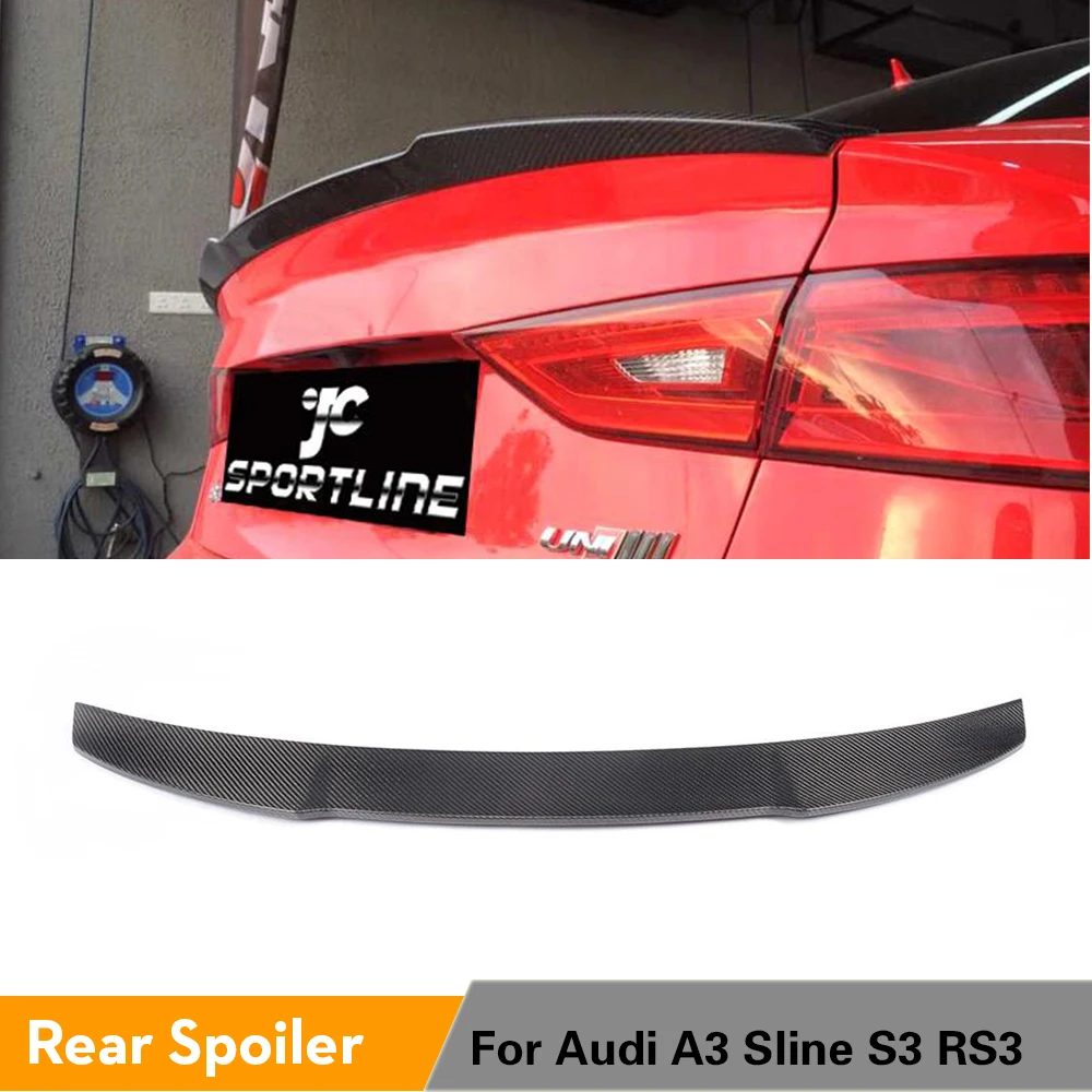 Audi A3 S3 RS3 Sline 8V Sedanas 2013 - 2016 Galiniai Kamieno Spoileris Įkrovos Lūpų Sparno Auto Galinis Spoileris Anglies Pluošto / FRP Unpainted