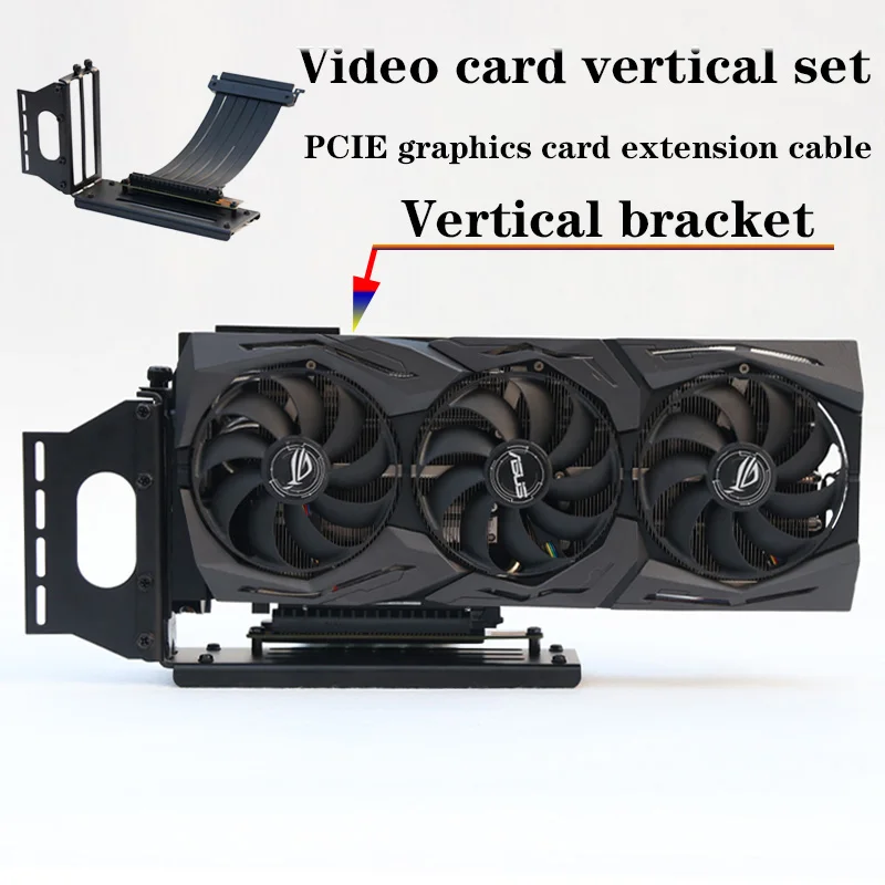 Ekranas card PCI-E ilgiklis 16x vertikalus montavimas vertikalus laikiklis ryšys ir fiksavimas, vertikaliai ads