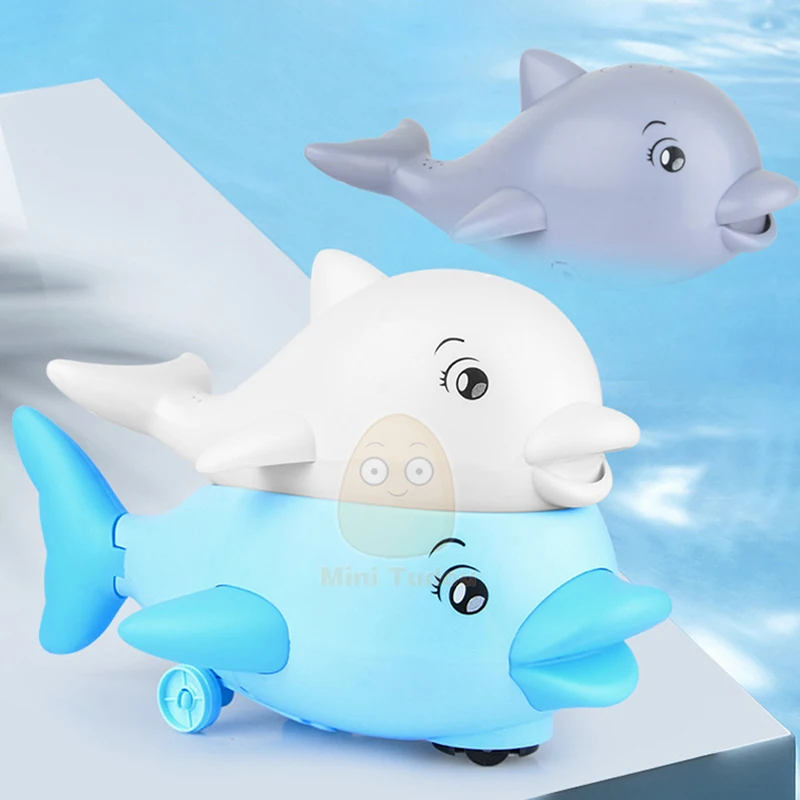 Kūdikių Vonios Žaislas Purškimo Vanduo, Dušas, Elektra Muzikos LED Šviesos Delfinų Baseinas Maudymosi Sukasi Kamuolys Švietimo Žaislai Vaikas