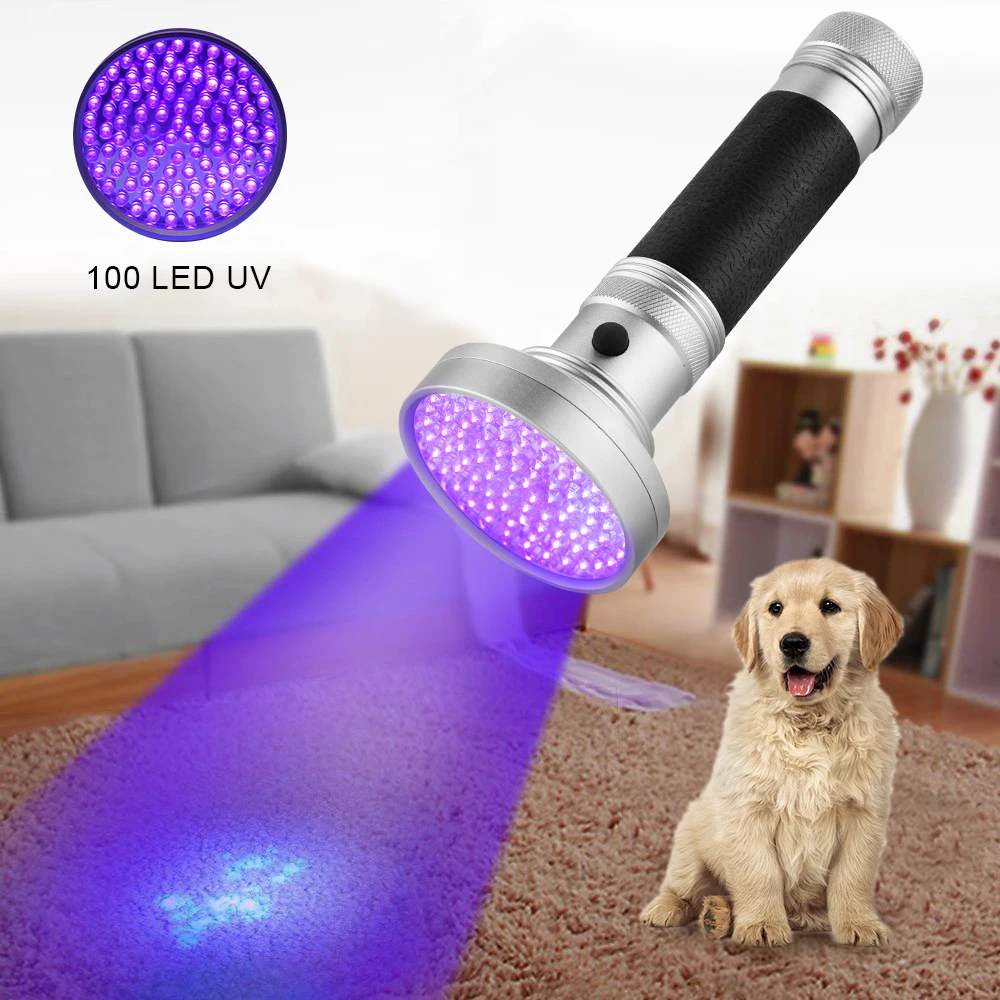 Anjoet Super 100LED UV 395-400nm LED UV Žibintuvėlis žibinto lemputė 18W lempos Ultravioletinių spindulių Detektorius, Skirtas Šunų Šlapimo Naminių gyvūnų Dėmes