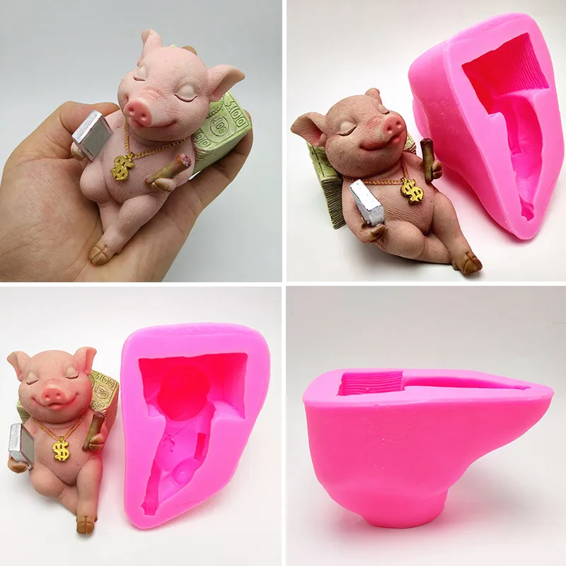 Mielas Kiaulių 3D Silikono Formų Minkštas Pelėsių Dervos Gipso Šokolado Žvakių Liejimo Nemokamas Pristatymas