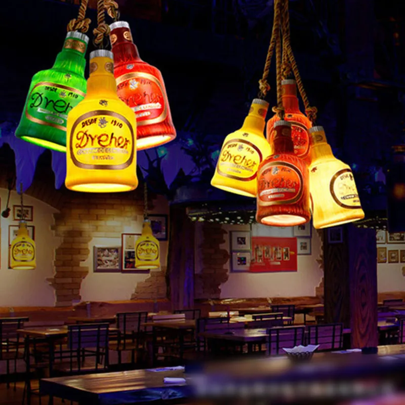 Vyno butelis Vitrina, Baras, Virtuvė, Lempa, LED restoranas Dekoro Įrenginiai retro pakabukas Lempa, pakabos šviestuvas industrielle