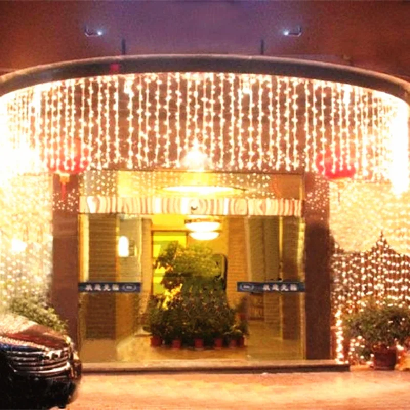 10 x 0.65 M 320 LED Lauko Namuose Šiltai Balta Kalėdų Dekoratyvinis kalėdos String Pasakų Užuolaidų Girliandas Šalies Žibintai, Vestuvių