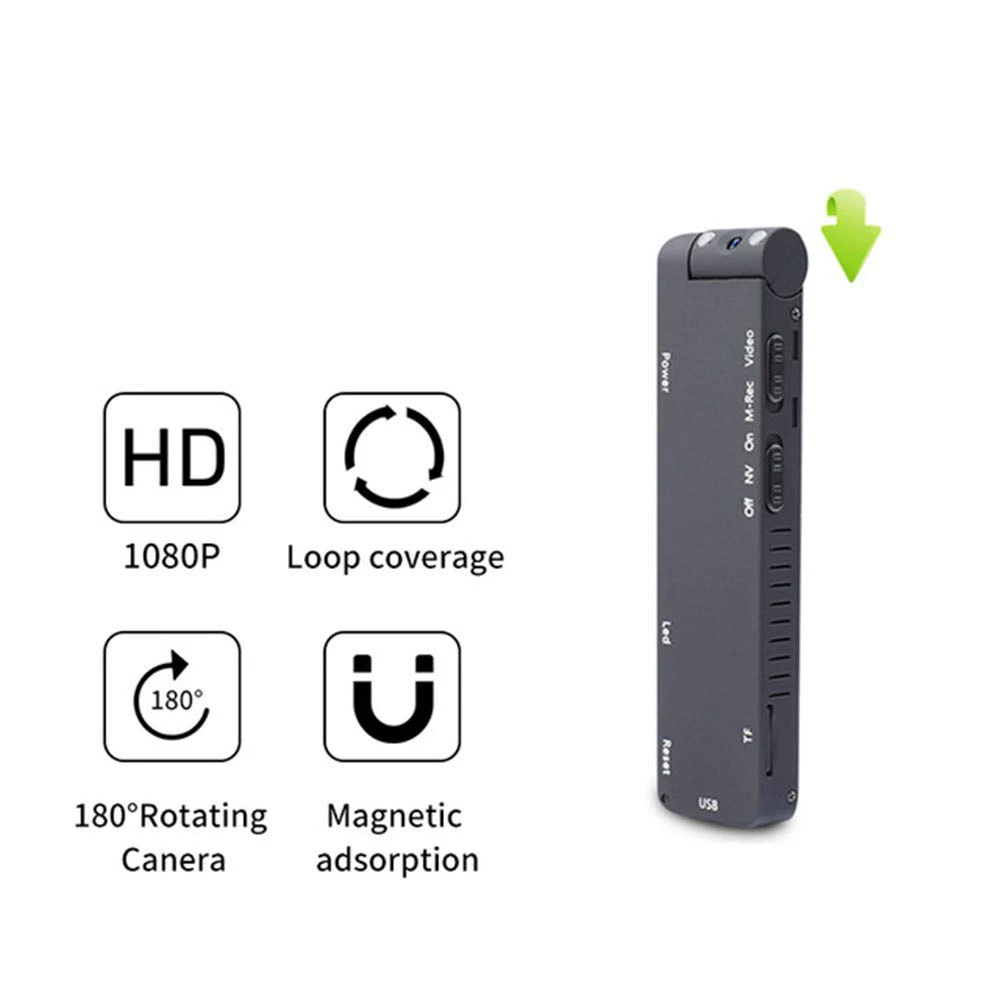 Mini Skaitmeninis Fotoaparatas HD 1080P Full DV Pen Kamera, Naktinio Matymo Muito diktofonas Mini DVR Kamera Naktinio Matymo Micro Kūno Cam M