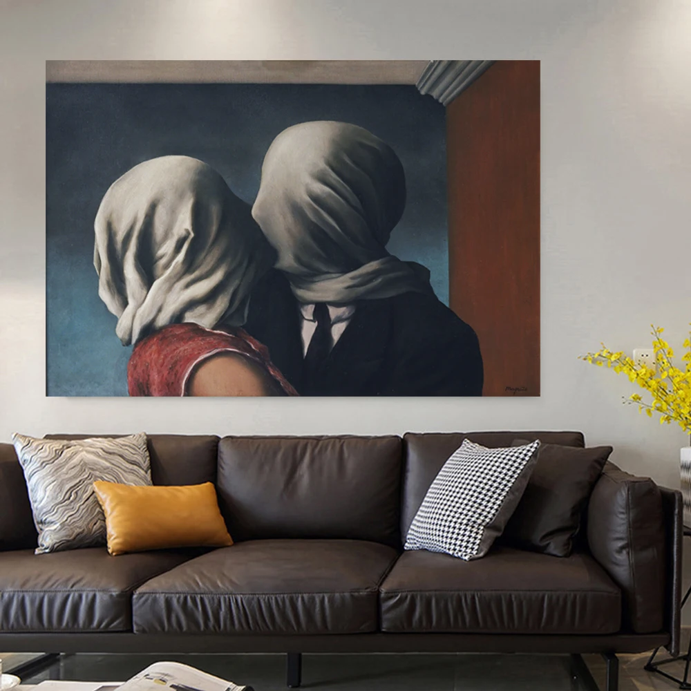 Rene Magritte Meilužio Drobė Paveikslų, Plakatų ir grafikos Siurrealizmas Drobė Sienos Meno Kambarį Namų Dekoro (be Rėmelio)