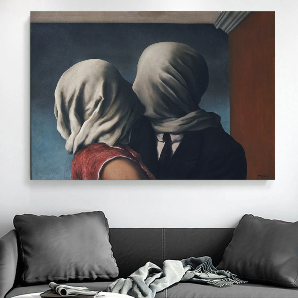 Rene Magritte Meilužio Drobė Paveikslų, Plakatų ir grafikos Siurrealizmas Drobė Sienos Meno Kambarį Namų Dekoro (be Rėmelio)