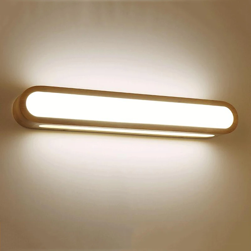 Kūrybos šiaurės miegamasis medienos sienos lempa 12W AC110-240V fojė studijų fone lempos Vonios kambarys LED veidrodis šviesos