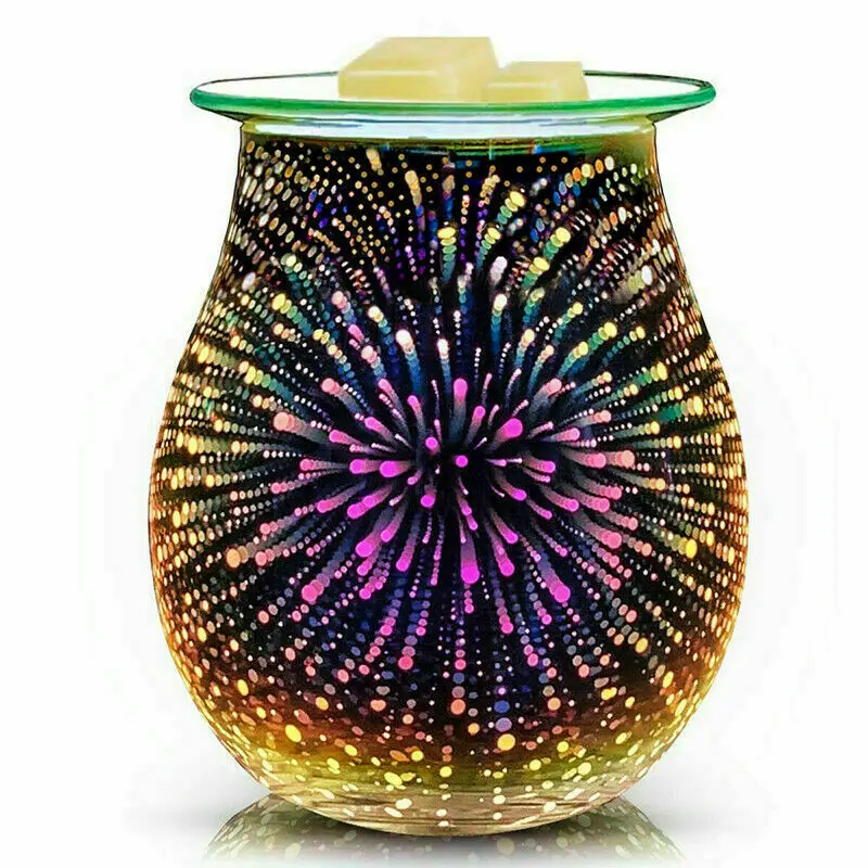 Stiklo Elektros Aliejus Difuzoriaus Oro Drėkintuvas Vaškas Ištirptų Smilkalų Degiklis Aromato Kvepalų Žibintas 3D Naktį Šviesos