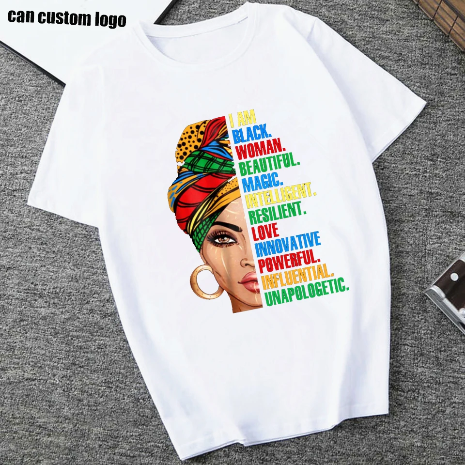 Afrikos Moterys Temą Marškinėliai Vasaros Marškinėliai Moterims Juodosios Afrikos Mergina Spausdinti Marškinėlius Moterų marškinėliai Topai Tee