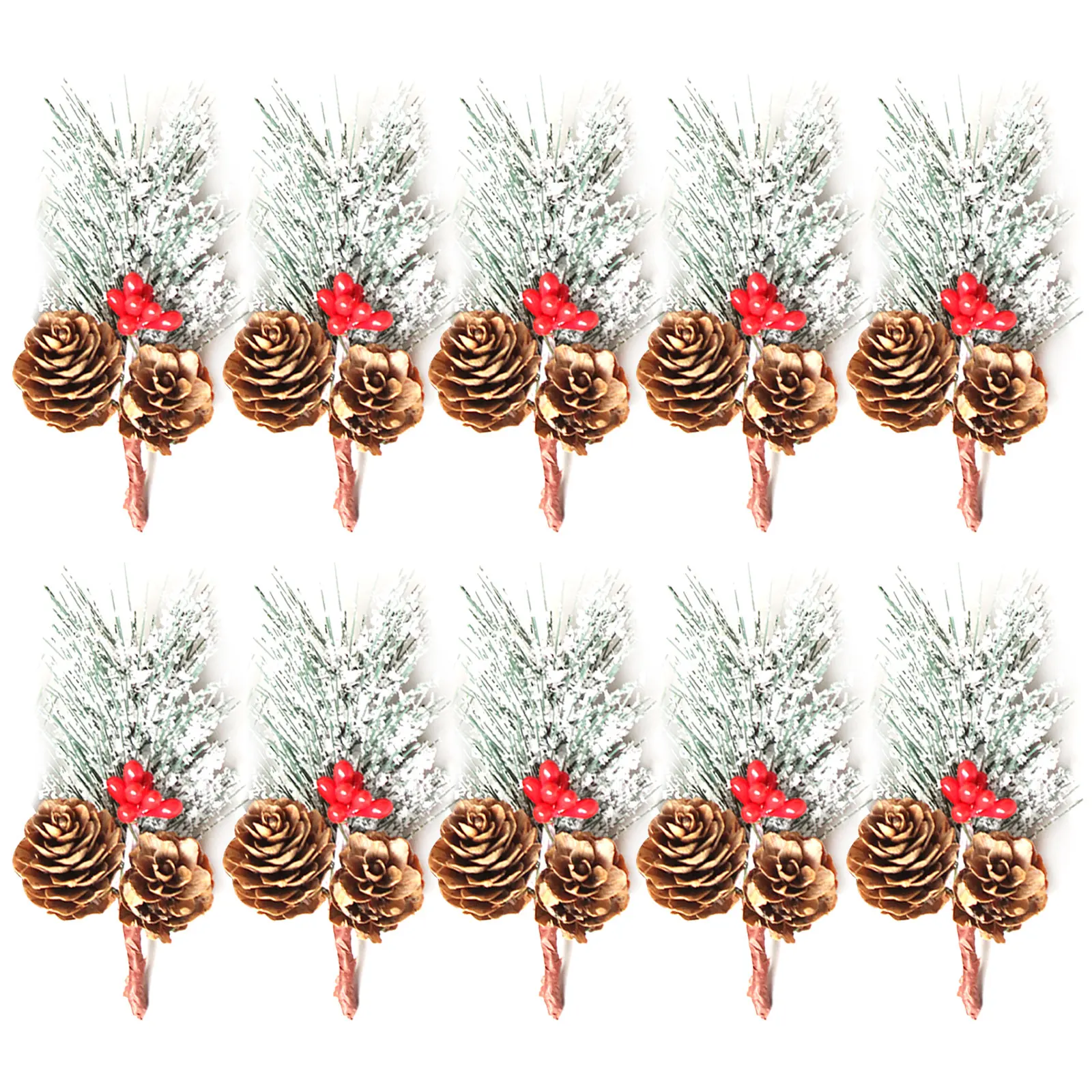 Pušų Spyglių Dirbtinių Gėlių Gėlių Susitvarko KALĖDŲ Medžio Pakabukas Modeliavimas Kalėdų dovana vyniojimo Kalėdų Uogų Šakelė Filialai