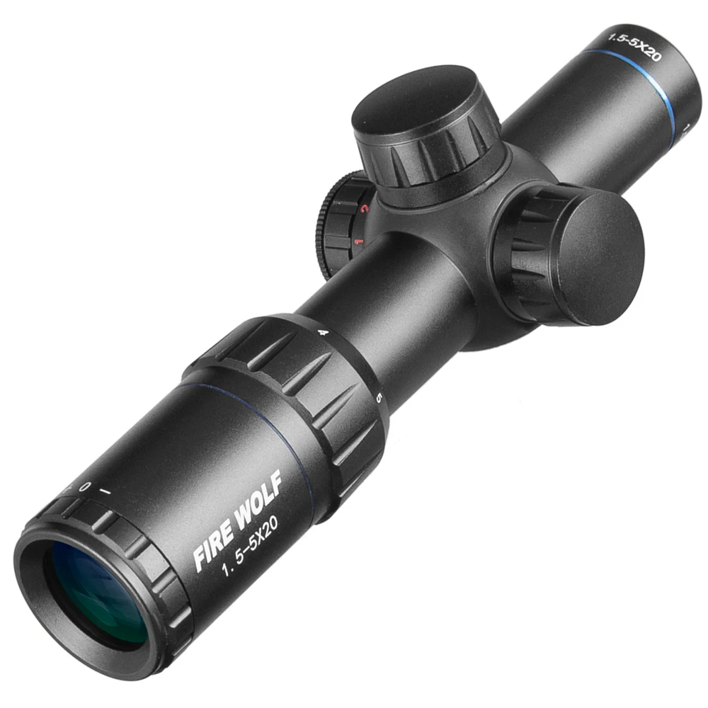 Ir 1,5-5X20 HD Riflescope Dot Tinklelis Akyse Šautuvas taikymo Sritis Snaiperis Medžioklės Monokliai Taktinis Airsoft Šautuvas taikymo Sritis Oro Patrankas