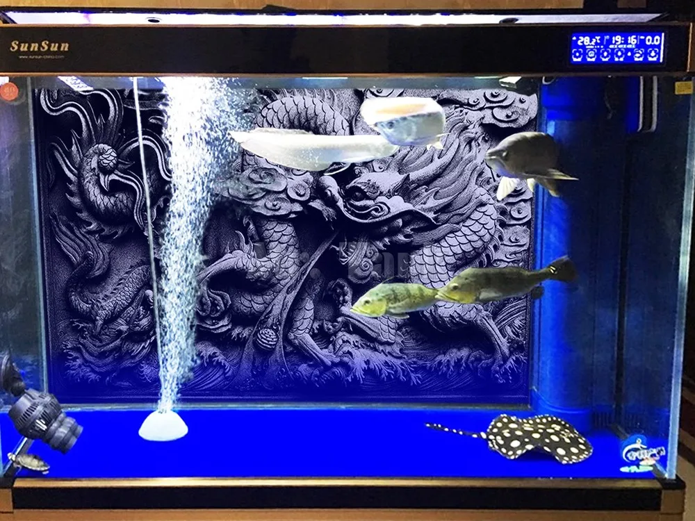 Pasirinktinis Dydis Akvariumo Fonas Plakatas Su Lipnia Dragon Paramos Kūrybos PVC Žuvų Bakas Tapetai Ornamentu 24 30 48 72