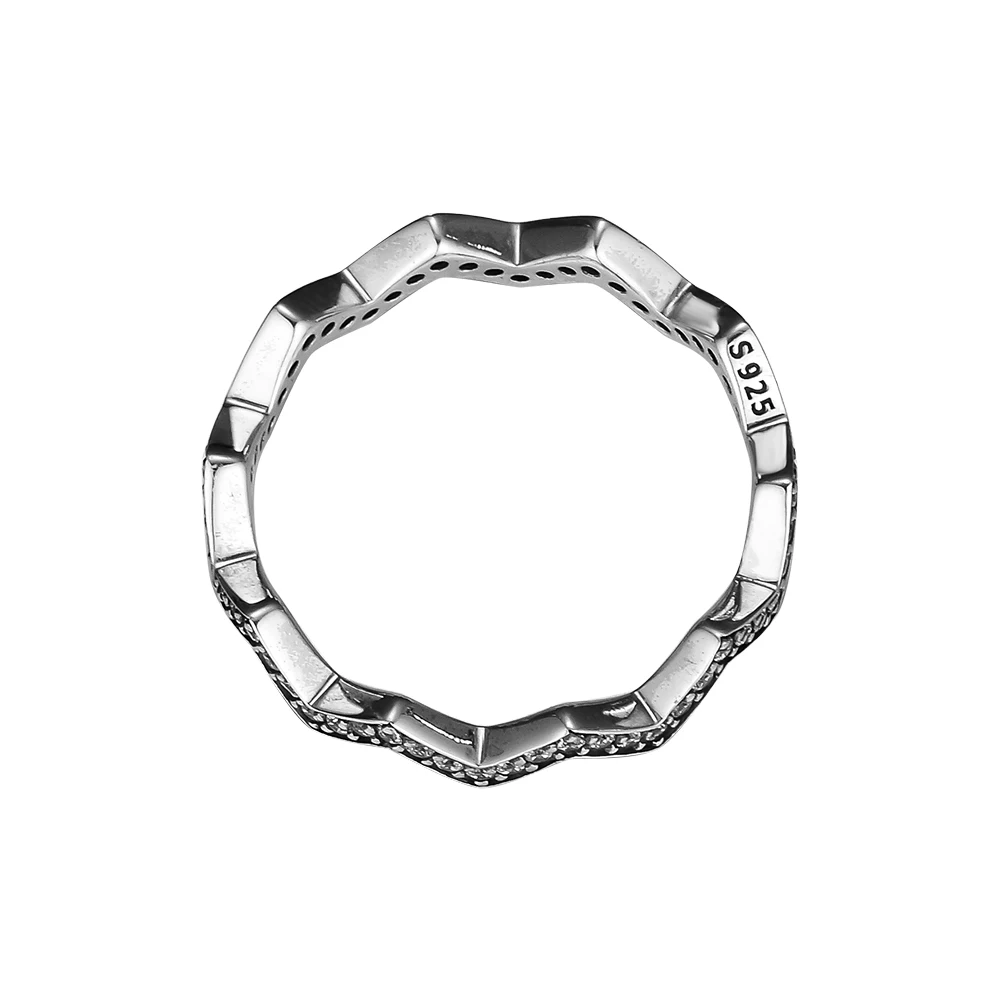 CKK 925 Sterlingas Sidabro Papuošalai Kibirkščiuojantis Zigzago Žiedai Moterims, Madingų Sidabras 925 Žiedo anillos mujer