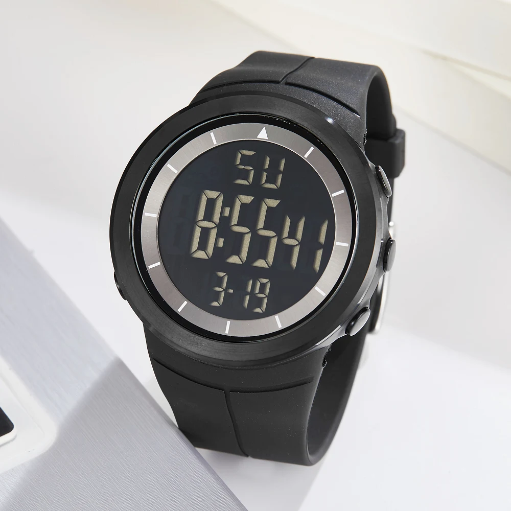 Naujas 2019 OHSEN Prekės ženklo Mados LCD Skaitmeninis Mens Laikrodis 50M atsparumas Vandeniui Sporto Juoda Karinės Vertus vyrų Laikrodžiai relogio masculino