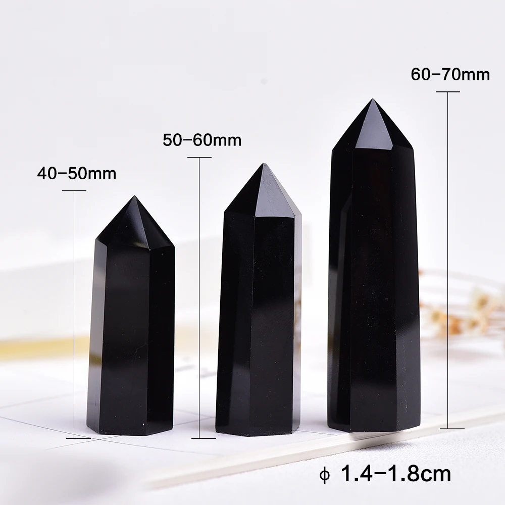 4-7cm 1PC Gamtos black Crystal Taško Šešiakampe obsidianas kristalų Skiltyje Mineralinių Ornamentu Magija Remontas, Namo Apdaila