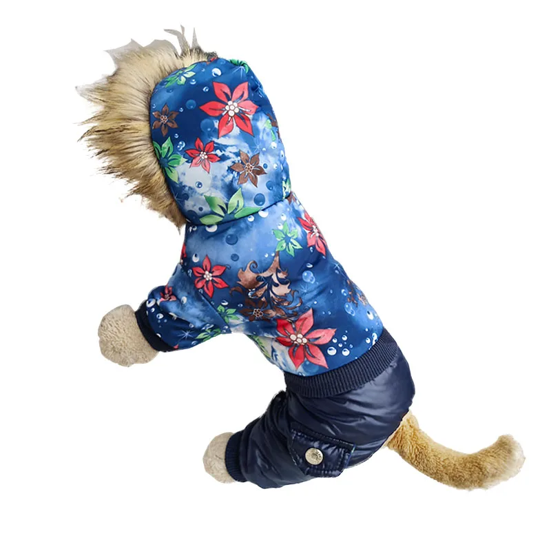Naujas Pineocus Gobtuvu Šiltos Žiemos Storis Naminių Šunų Drabužius Katės Mažylių Šunų Kailio Liemenės Su Gėlių Modelio, Nuo S-XL