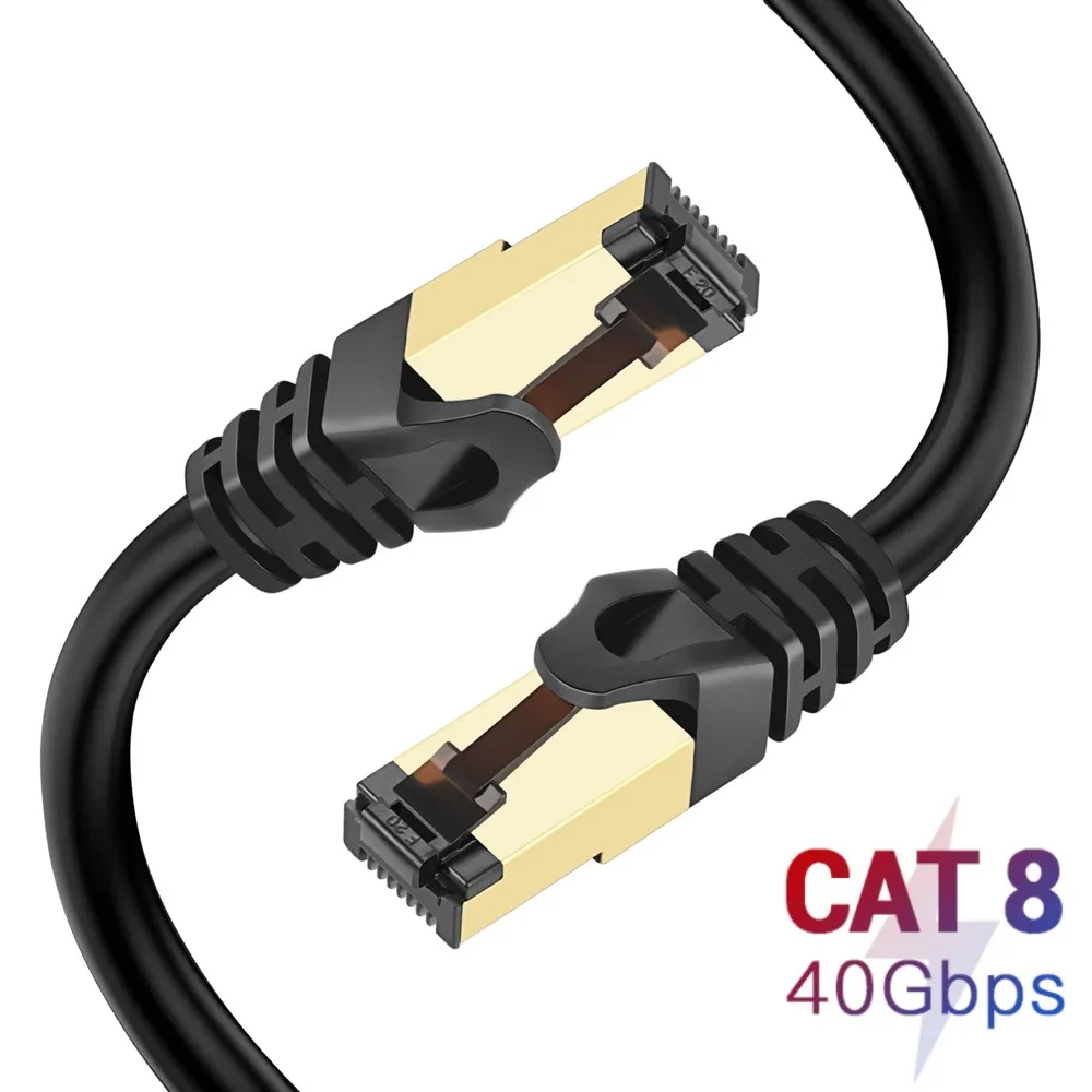 Cat8 Ethernet Kabelis 40Gbps 2000MHz RJ45 CAT 8 Tinklų Interneto Lan Laidas 10m, 15m 20m už PS4 Modemo PC Maršrutizatorių, Nešiojamas RJ45 Kabelis