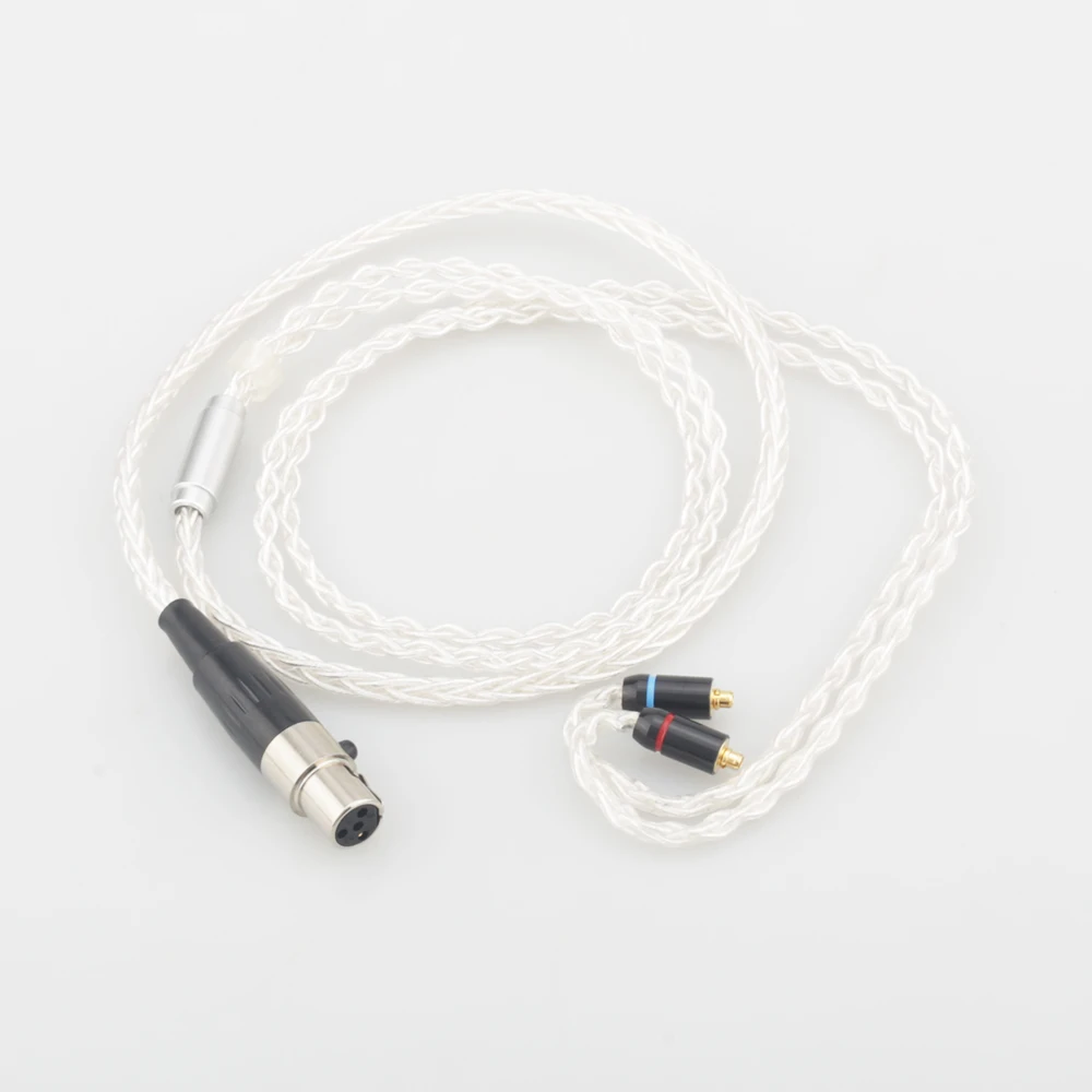 Aukštos Kokybės Audiocrast HC027 8Cores Sidabro Padengtą Atnaujintas kabelis 4Pin mini xlr female kištuko MMCX Moterų plug HIFI