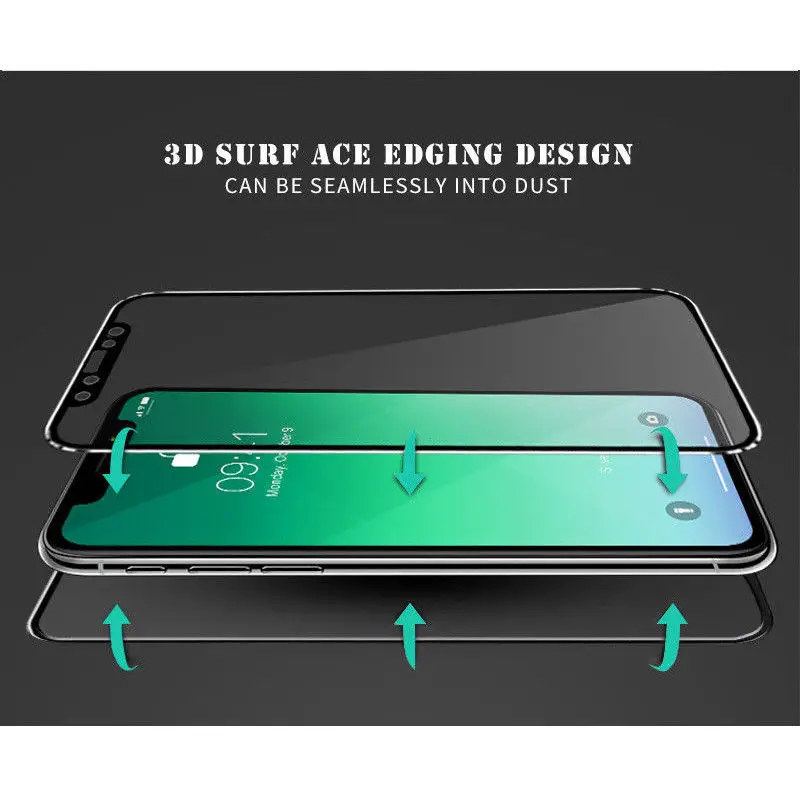 Pilnas 3D Išlenkti Kraštas Grūdintas Stiklas iPhone 11 Pro Max Priekinė + Atgal Ekrano Apsaugos Pakeitimo Atveju, 