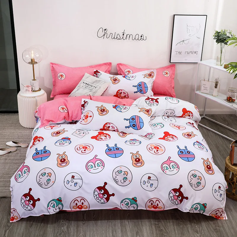 Animacinių filmų mielas kiaulių Patalynės Komplektai rožinė lova užvalkalai mergaitėms Paprastas vaikas Antklode Padengti nustatyti Antklodė padengti paklode komplektas Queen ' king size