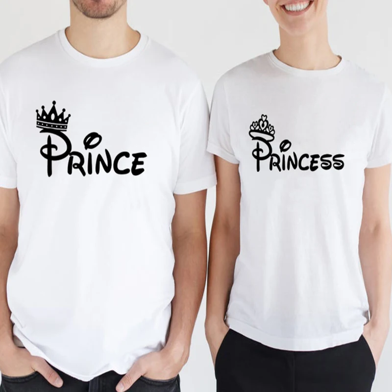 Valentino Dienos Baltos Viršų T Shirt Mens T 2020 Metų Princas, Princesė Pora Marškinėlius Mados 2020 Grafinis Tees Vyrų Spausdinti Harajuku