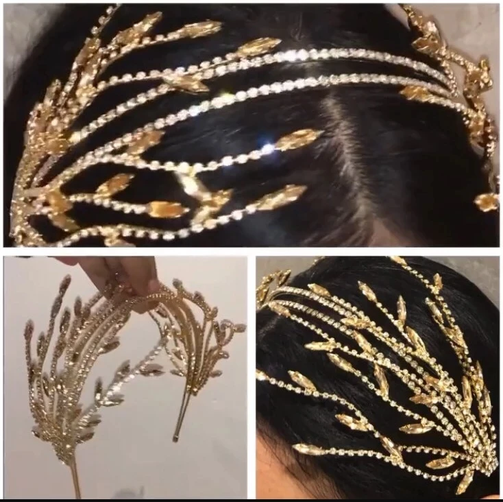 Spalvingas Baroko Plaukų Papuošalai Bohemijos Kamšalu Crystal Crown Kaspinai Perdėti Kalnų Krištolas Tiara Hairbands Moterų Vestuvių