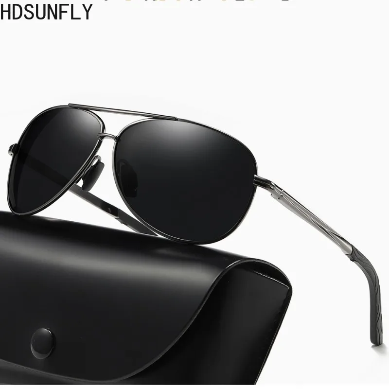 HDSUNFLY Vyrų Derliaus Aliuminio Poliarizuoti Akiniai nuo saulės Classic Prekės ženklo Aviacijos Saulės akiniai Danga Objektyvas Vairavimo Atspalvių Vyrams, Moterims