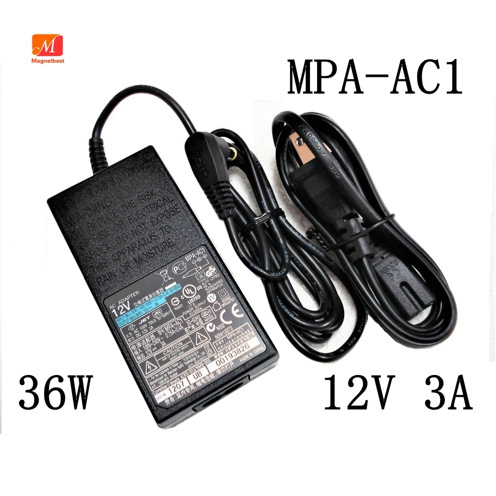 AC Adapteris 36W 12V 3A Sony MPA-AC1 Kamera DVD EVI Tiesiogiai VRD EVI BRC SRG serijos Įkroviklis Maitinimo šaltinis