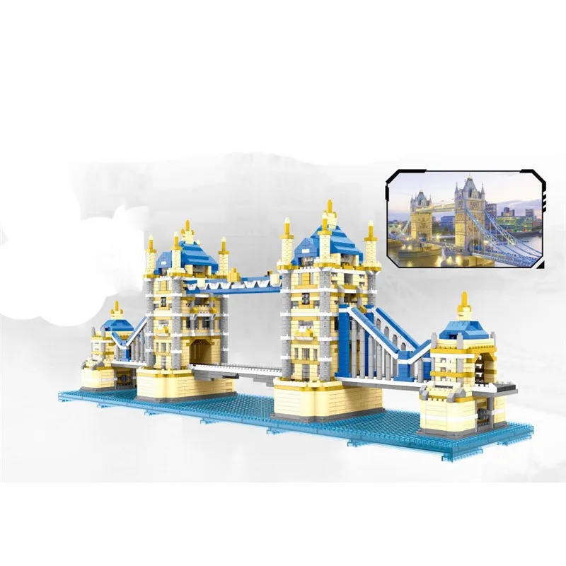 3800pcs Pasaulyje Garsaus Architektūros London Tower Bridge Modelį 