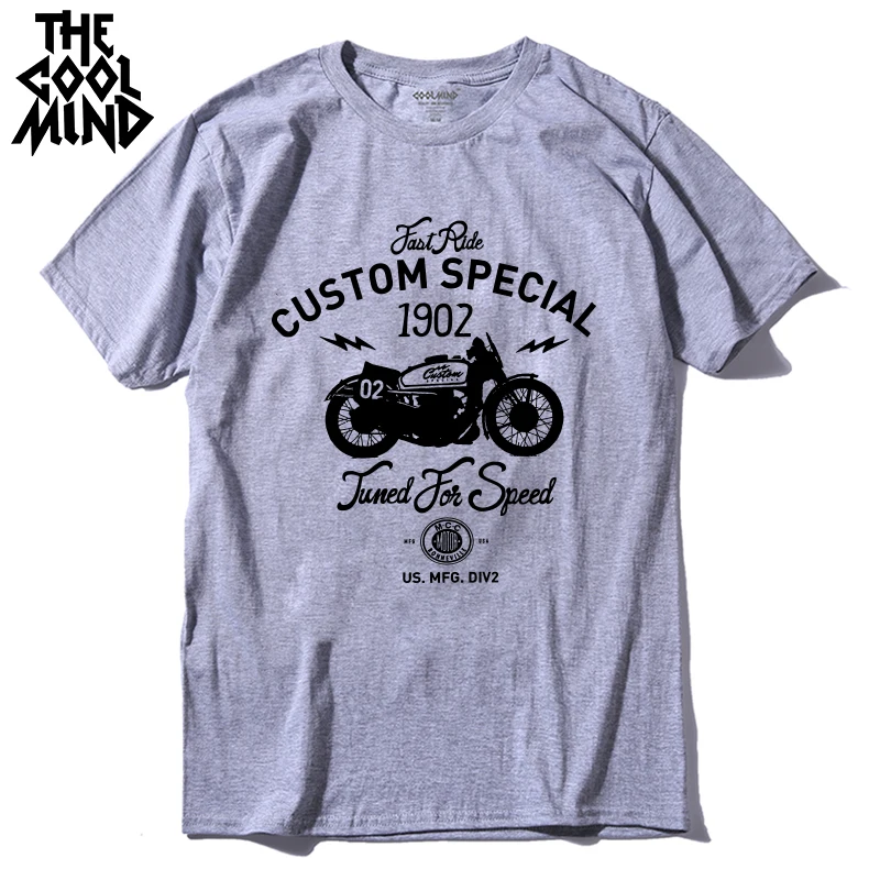 COOLMIND MO0311 medvilnės, trumpomis rankovėmis specialios motorinių spausdinti vyrų marškinėliai atsitiktinis, kietas vyrų Marškinėlius vasara o-kaklo vyrų t-shirt pthd