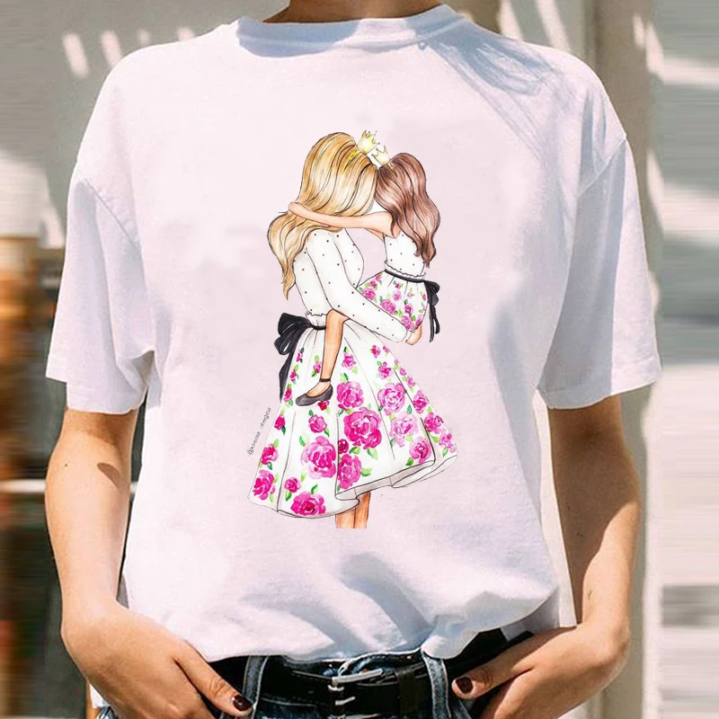 Moterys, Grafika 90s Animacinių filmų Mama Mama Mama Saldus Metu Pavasario Vasaros Mados Spausdinti Moterų Drabužiai Viršūnes Tees Marškinėlius (T-Shirt