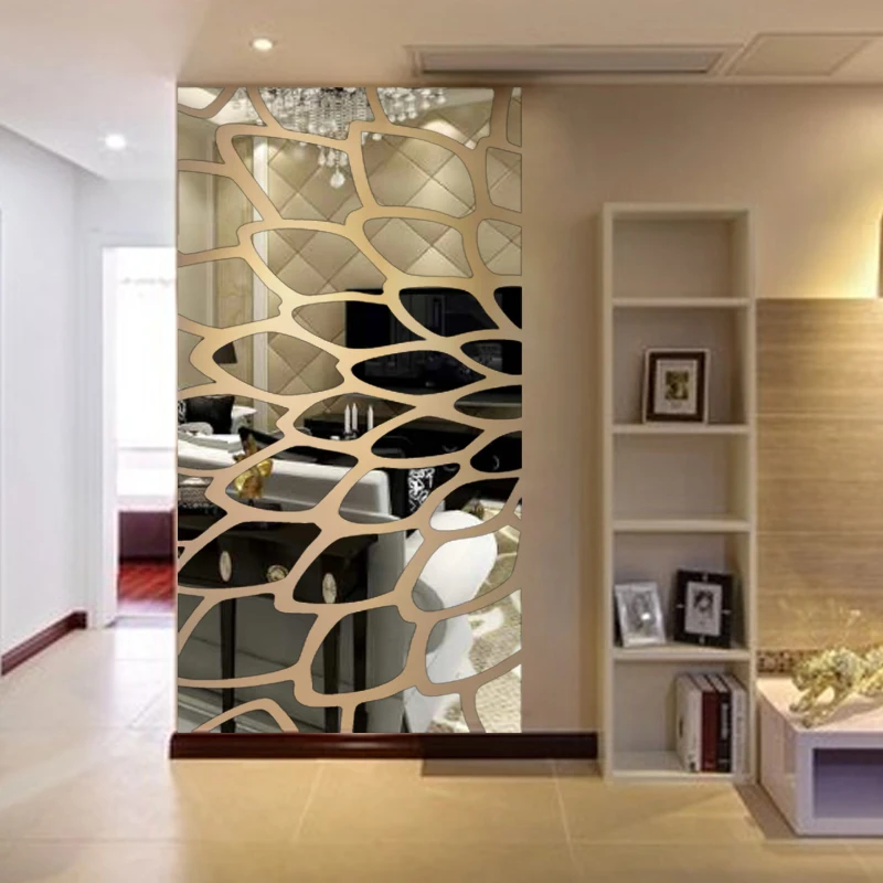 JM293 3D trimatis akrilo veidrodinė siena lipdukas, namų fono sienos dekoravimo lipduką, didelio dydžio parama customizatio