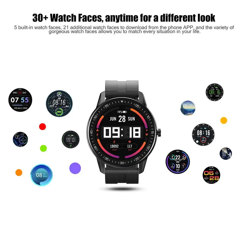KOSPET MAGIJA 2S Bluetooth 5.0 Smart Žiūrėti Vandeniui 3ATM Fitness Tracker Laikrodis 40 Sporto režimas Vyrų Smartwatch 