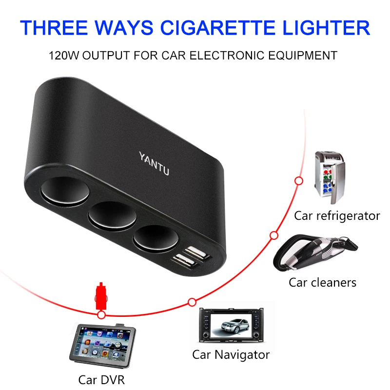 Automobilio Cigarečių Degiklio Lizdo Splitter Įkroviklis, Automobilių Reikmenys, Interjero Dual USB jungtys Cigarečių Degiklio Lizdo